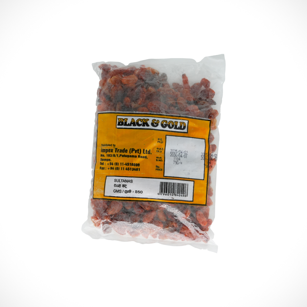 Black & Gold Sultana 250g Black & Gold Sultana 250g - Image 1