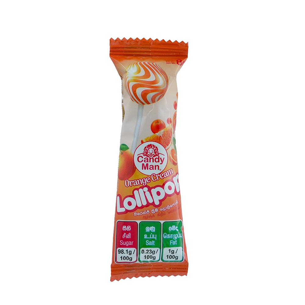 Candy Man Lollipop Orange 8g Candy Man Lollipop Orange 8g - Image 1
