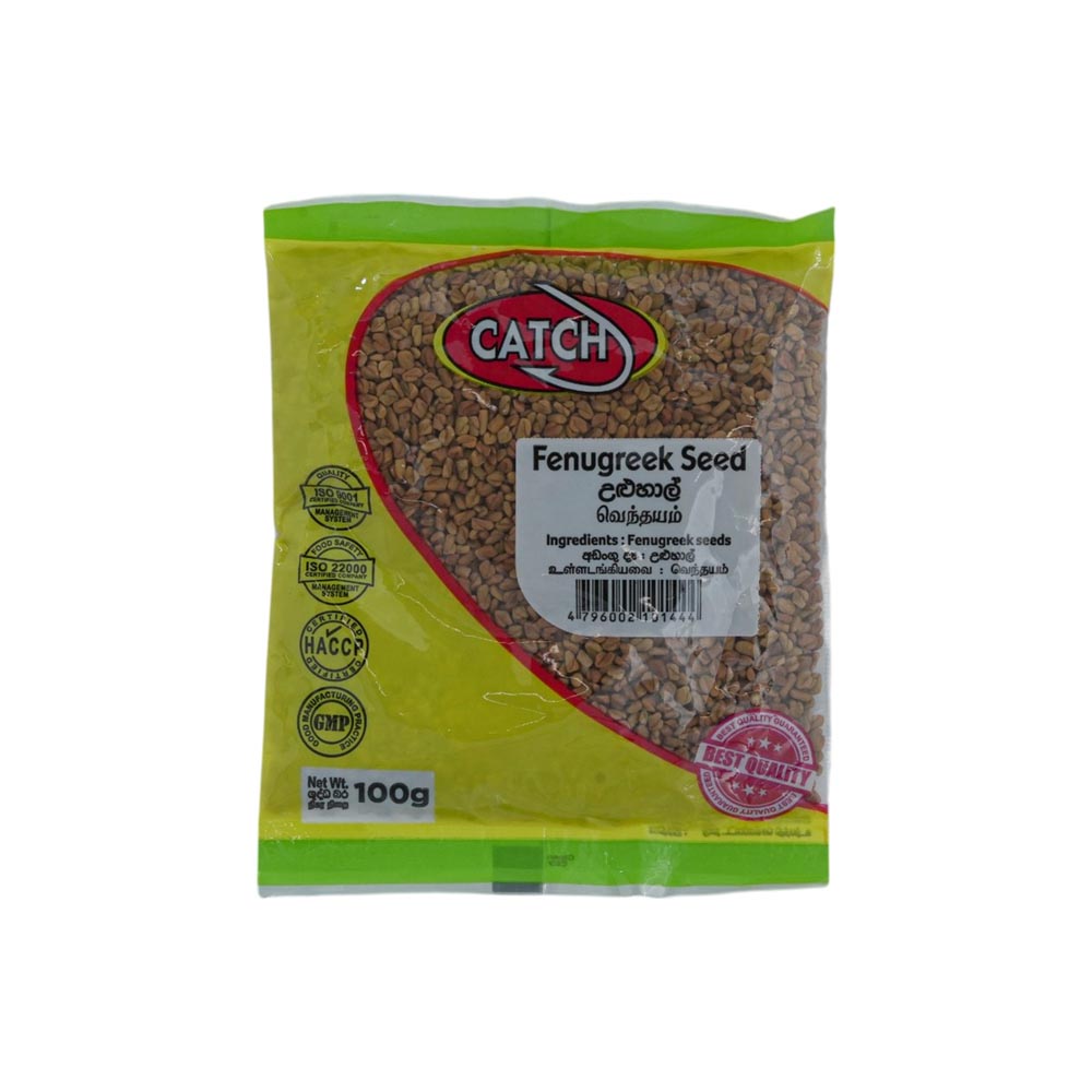 Fenugreek seeds are a common ingredient in Indian subcontinent dishes and are used in spice blends, curry powders, and pickles. Catch Fenugreek Seeds 100g - Image 1
