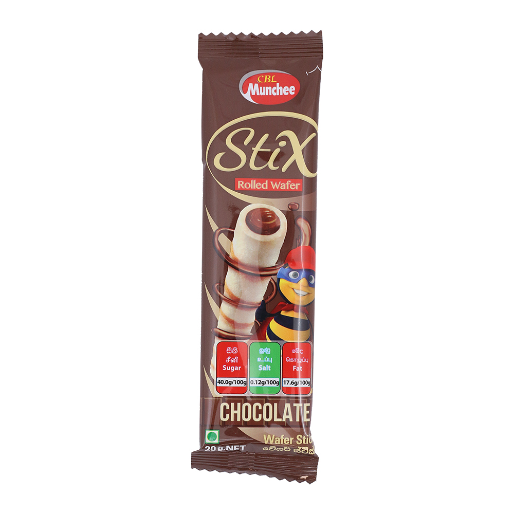 Munchee Stix Chocolate Wafer 20g Munchee Stix Chocolate Wafer 20g - Image 1