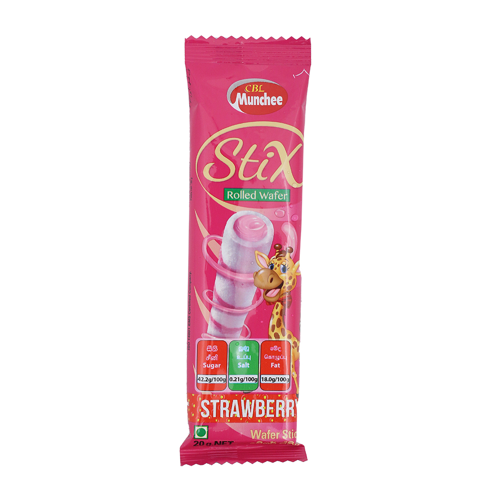 Munchee Stix Strawberry Wafer 20g Munchee Stix Strawberry Wafer 20g - Image 1