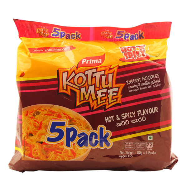 Prima Kottu Mee Noodles Hot & Spicy 5 Pack 400g