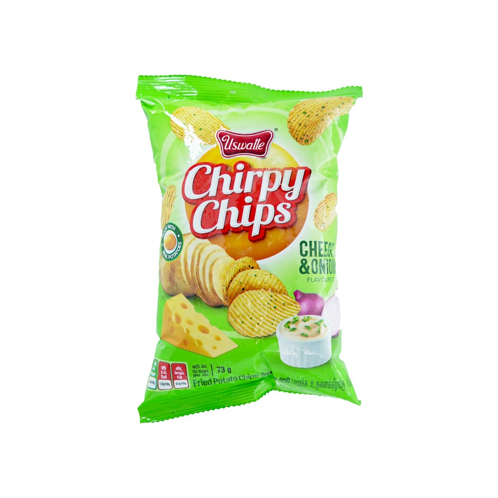 Uswatte Chirpy Chips Cheese & Onion 73g Uswatte Chirpy Chips Cheese & Onion 73g - Image 1