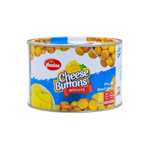 Munchee Cheese Buttons Biscuit Tin 215g