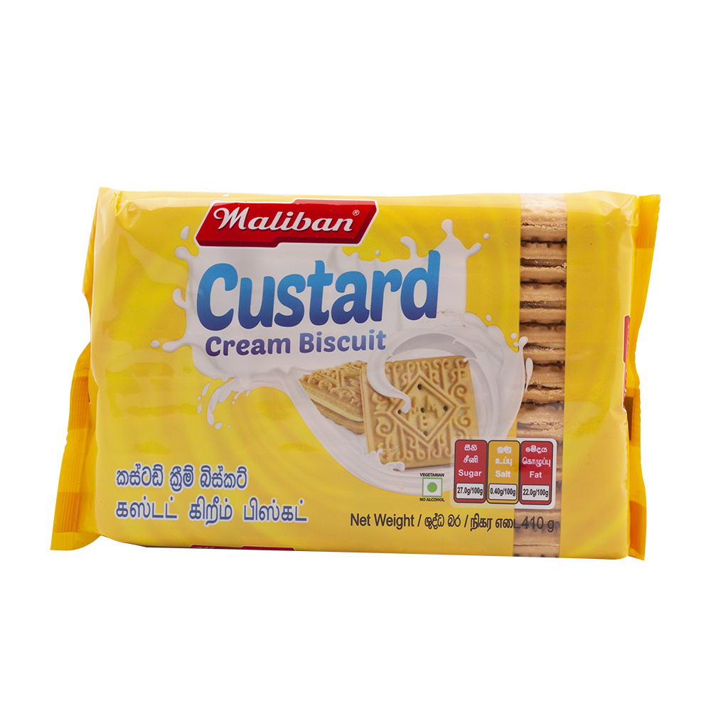 products2FIMP-KH9R0T2Fimages2F1769763070971_Maliban20Custard20Cream20Biscuits20410g-1.jpg Maliban Custard Cream Biscuit 410g - Image 1