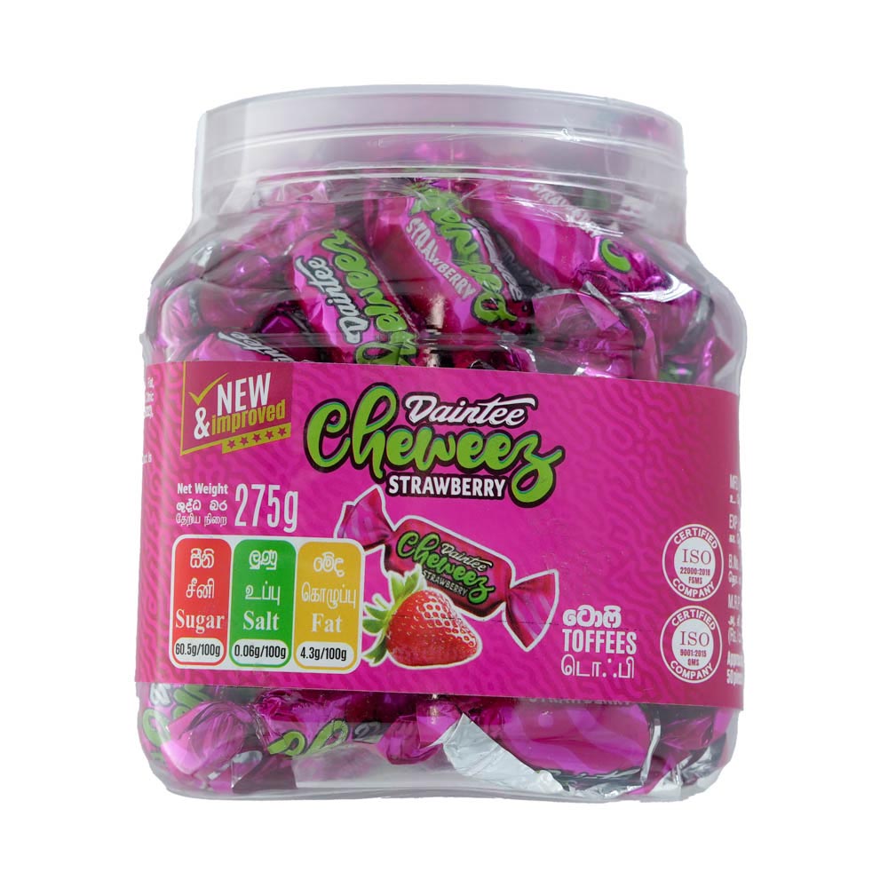 Daintee Chewees Strawberry Toffee Bottle 275g