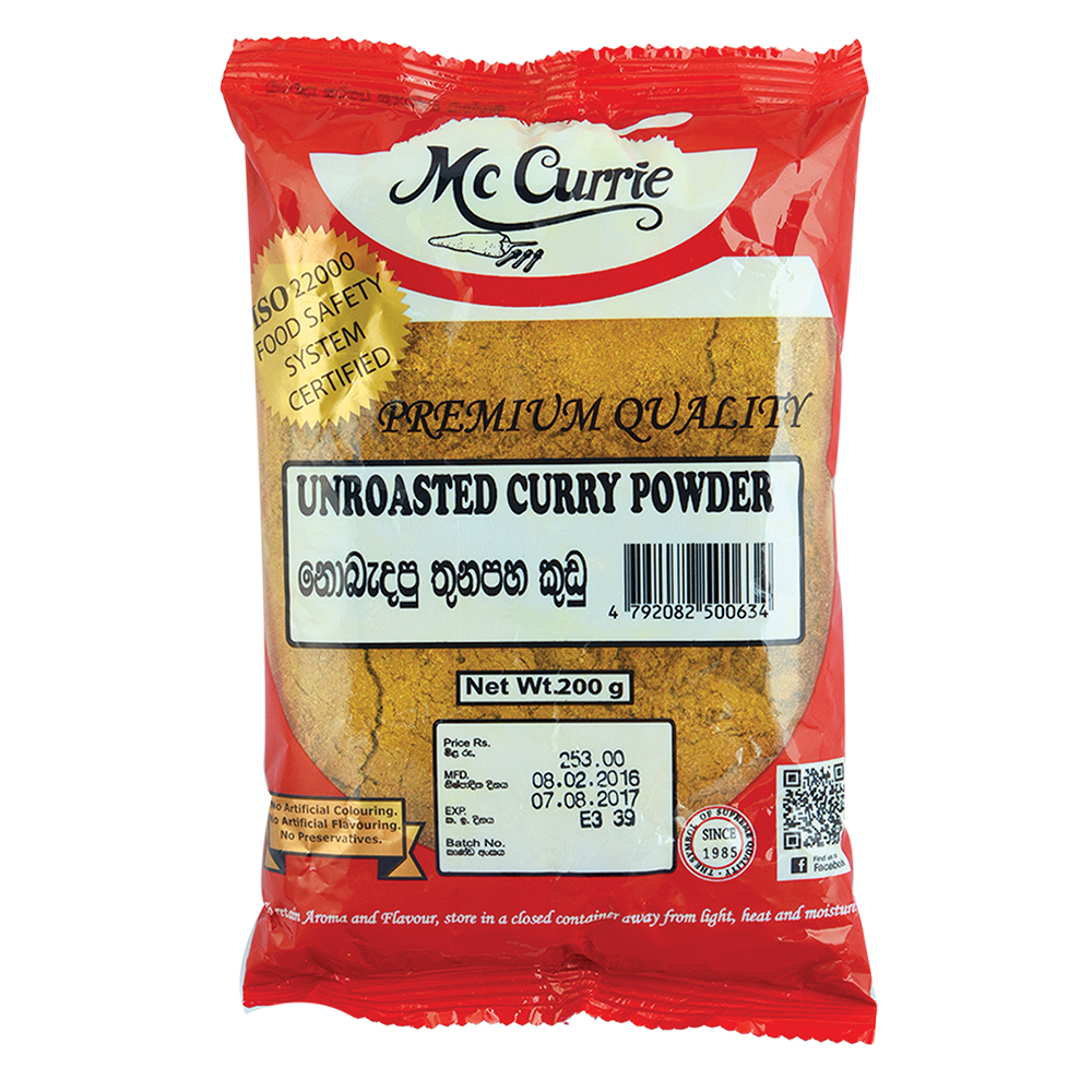 McCurrie Unroasted Curry Powder 200g