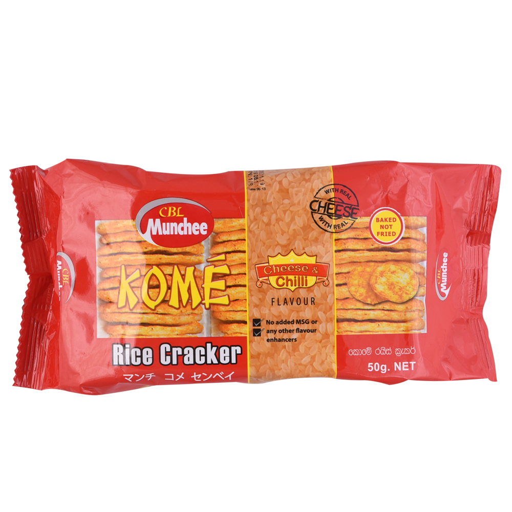 Munchee Kome Rice Cracker Cheese & Chilli 50g