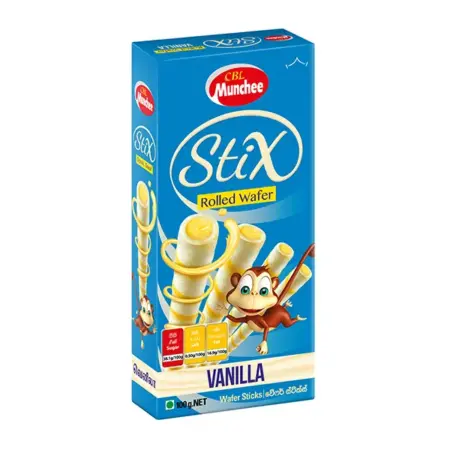 Munchee Stix Vanilla Rolled Wafer 100g