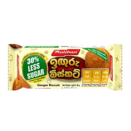 Maliban Less Sugar Ginger Biscuit 80g